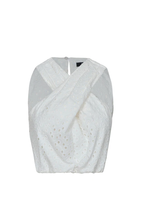 Crop Top Vereda white Eyelet