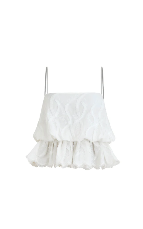 Lunel Crop Top White