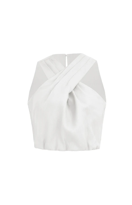 Crop Top Vereda White Linen